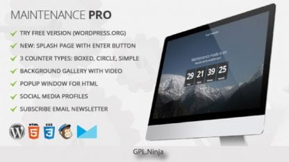 Maintenance PRO – WordPress plugin